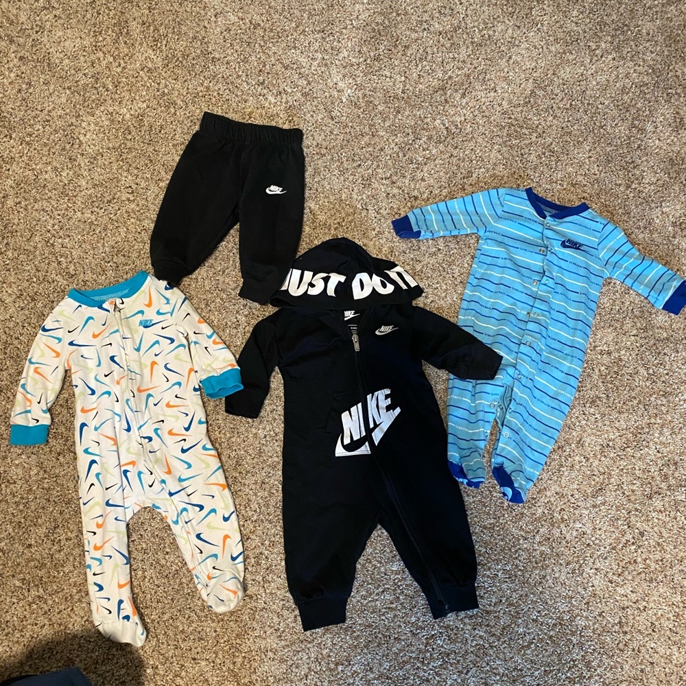 Nike Baby One Piece Footies - Black, Blue, Multicolor
